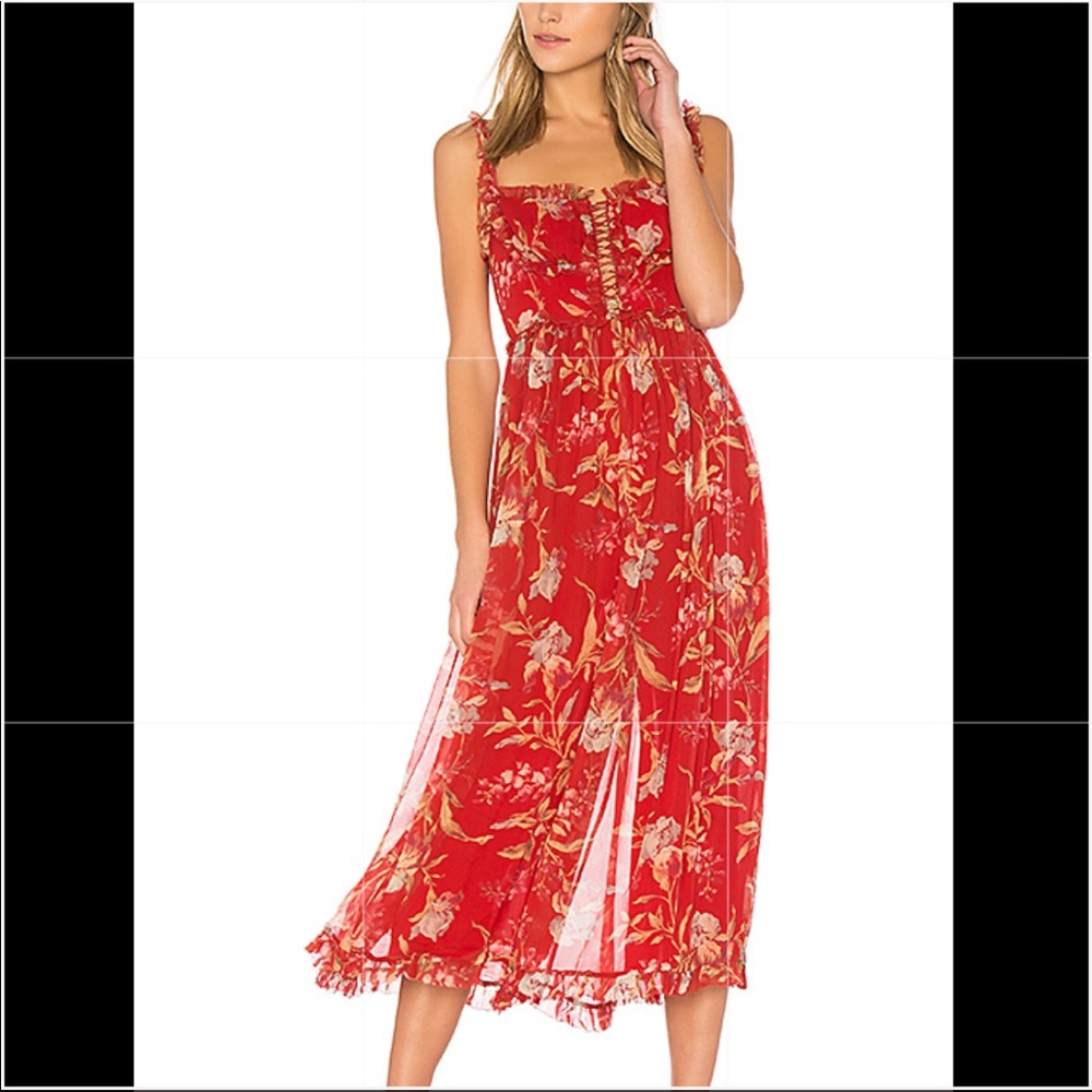Zimmermann red floral jumpsuit size 0